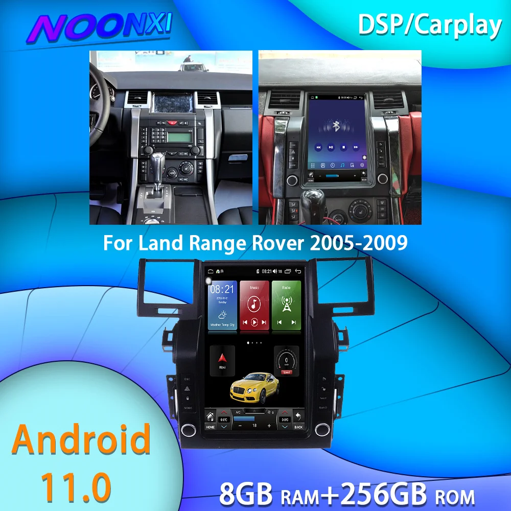 

For Land Range Rover Sport 2005-2009 All In One Car Tesla Screen Audio Intelligent System Radio 2 Din Video Players GPS 8G+256GB