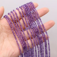 natural amethyst stone beads small round faceted spacer beads for jewelry making diy bracelet necklace strand handmade