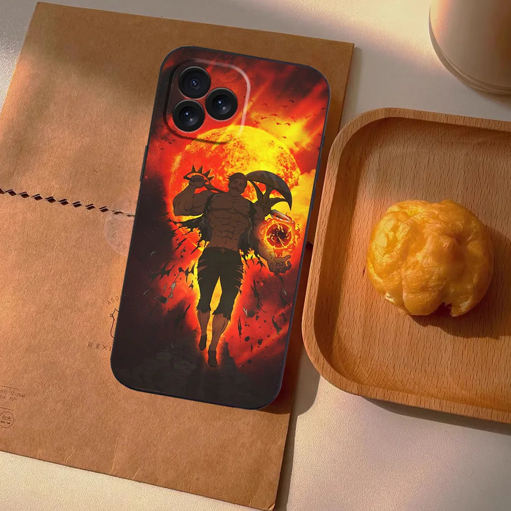 E-Escanor Seven D-Deadly Sins Phone Case for iPhone 12 11 13 14 15 16 Max Pro Plus Black Soft Silicone Cover