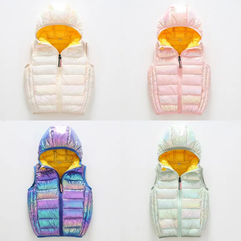 

Girls Down Vest Jackets Winter Warm Down Vest Jackets for Kids Baby Hooded Coat Children's Clothing Boys Lightweight Outerwear