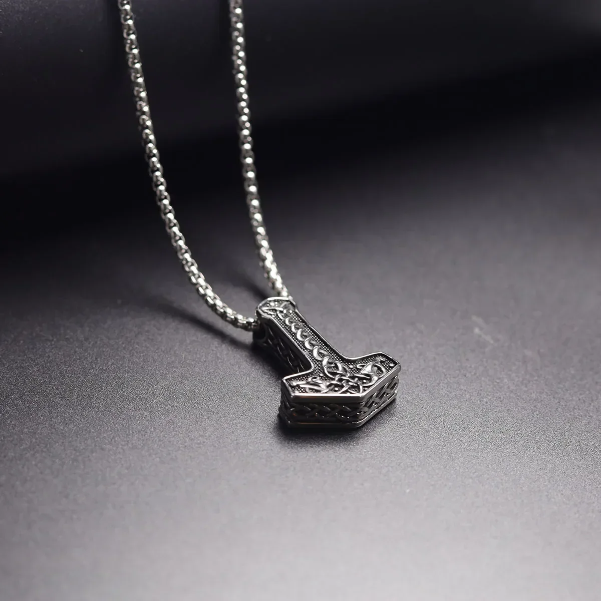 GuoShuang скандинавский Викинг мьельнир Тора Hammer Valknut ожерелье из нержавеющей стали