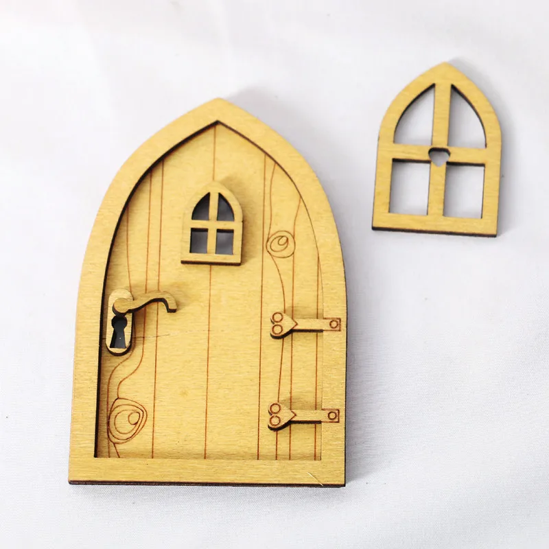 

1:12 деревянная мини-дверь для кукольного домика сказочная деревенская дверь для коттеджа Рождественское украшение