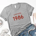 Женская футболка с графическим принтом, Винтажная футболка в стиле 80-х, для празднования 36-го дня рождения, большие размеры, лето 1986