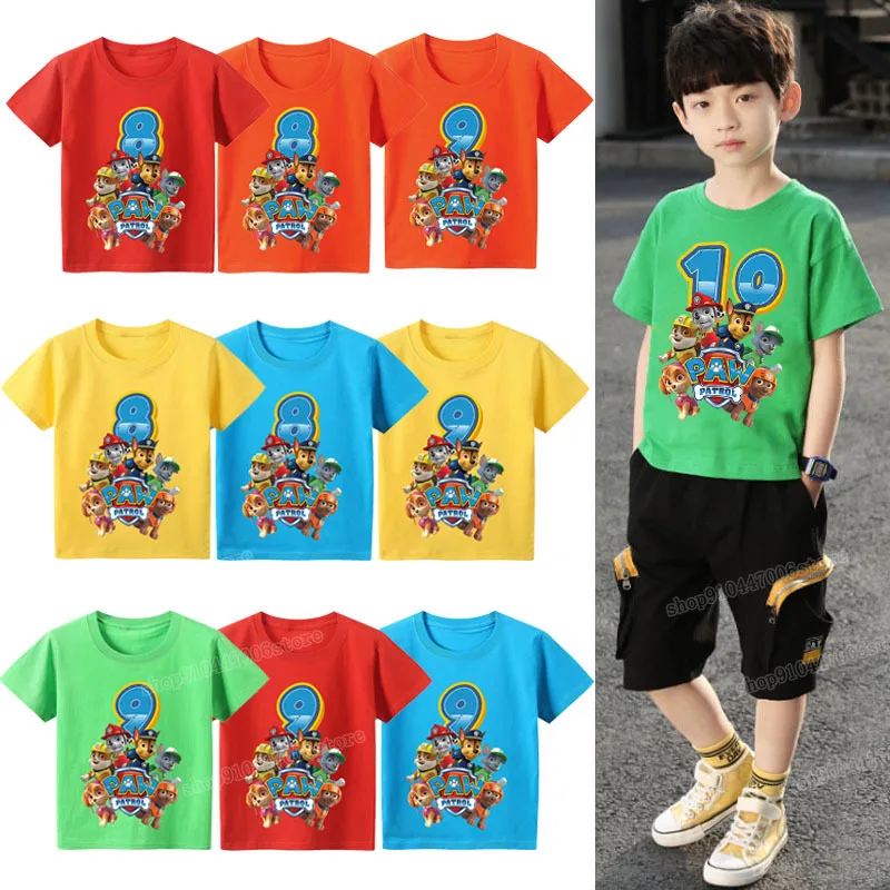 Футболки с графическим принтом Щенячий патруль одежда для маленьких мальчиков
