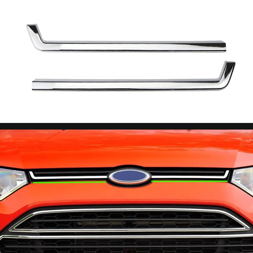 

ABS Chrome Front Grille Grill Trim for Ford Ecosport 2013 2014 2015 2016 2017 Hood Logo Side Sticker Insert Styling Molding