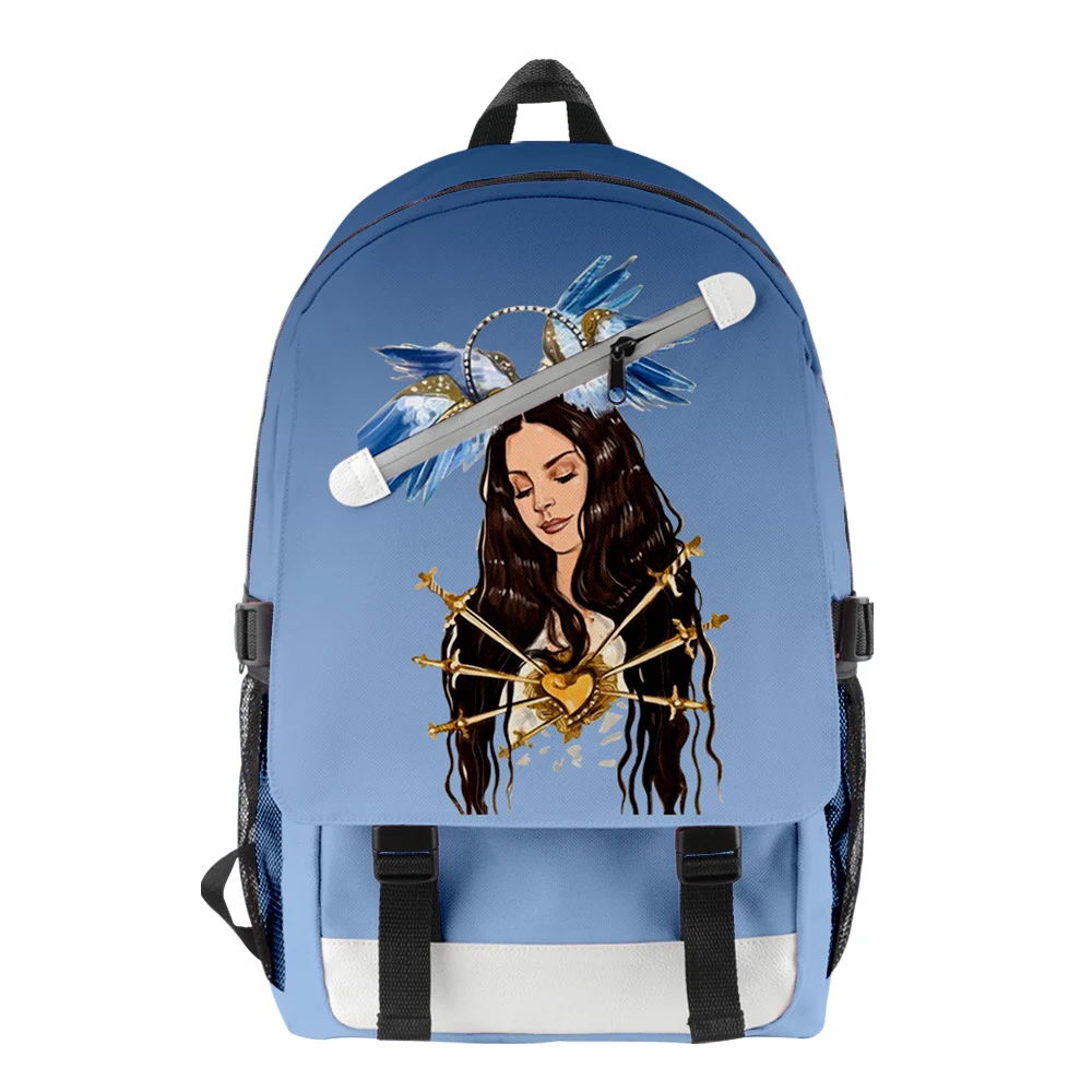 

Cartoon Lana Del Rey Women Men Backpack Primary Middle School Students Backpack Schoolbag Boys Girls Oxford Waterproof Travel Ba