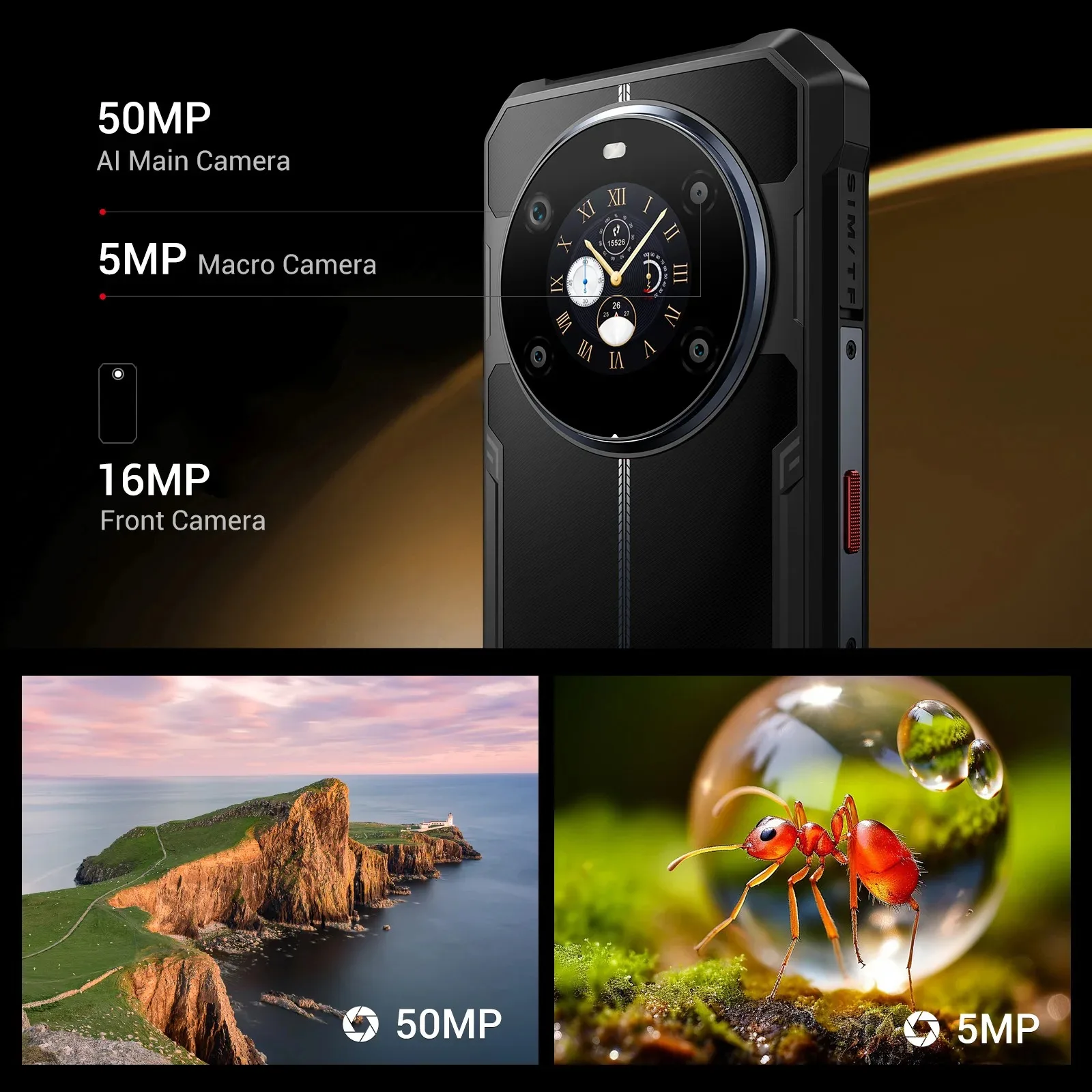 Прочный телефон FOSSIBOT F109 10600 мАч 6 745 дюйма HD + смартфон Android 14 24 ГБ 256 50 МП камера