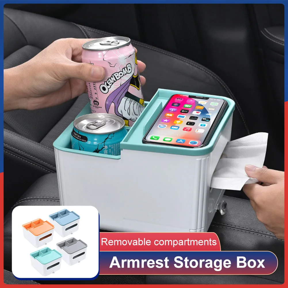 

Multi-function Car Armrest Storage Box Tissue Cup Drink Holder Trash Can Auto Interior Accessories Car Home Stowing Tidying Tool