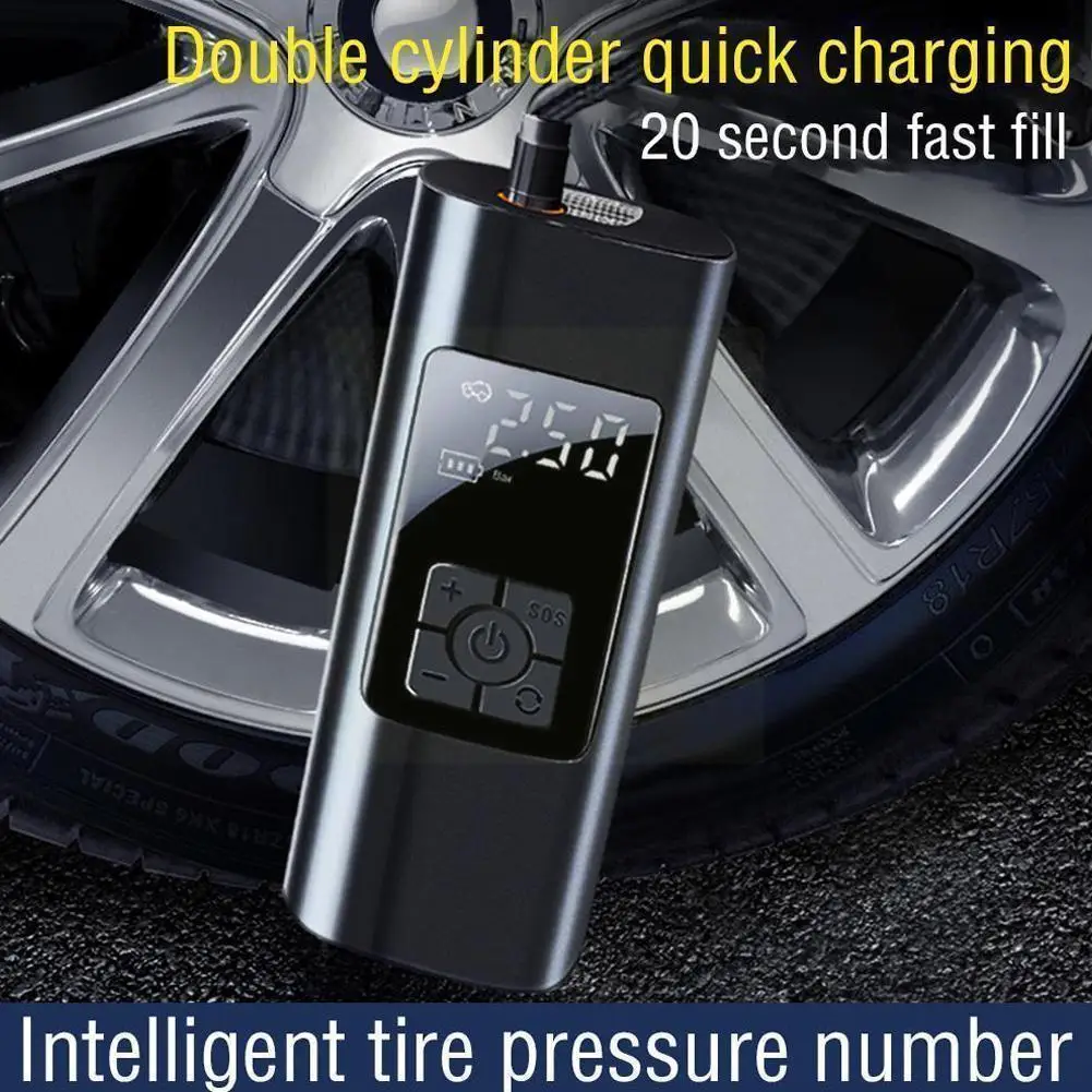 

150psi Rechargeable Air Pump 6000ma Tire Inflator Cordless Portable Compressor Digital Car Tyre Pump For Bicycle Tires Ball A2b3