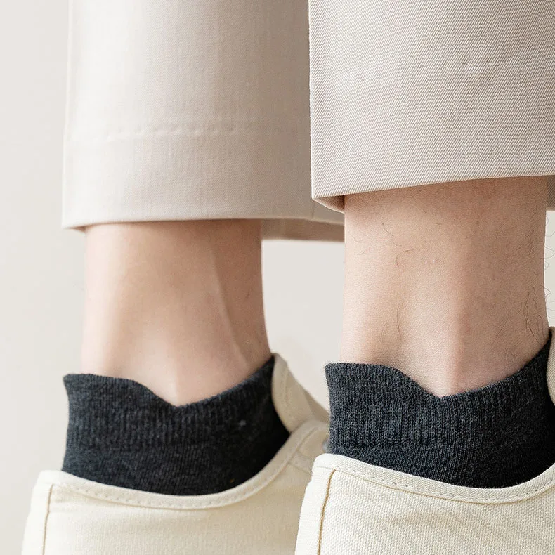 5Pairs Men's Business Breathable Soft Socks for Men Casual Sport Low Cut Ankle Sock Unisex Solid Color Short Socken Calcetines