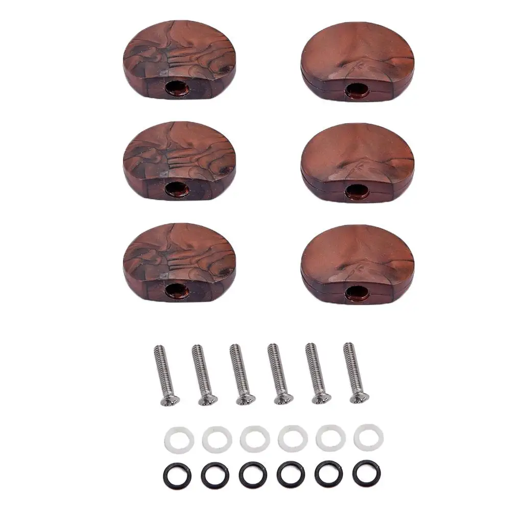 

6Pcs Spring Washer Gasket Set Knobs Mounting Screws for Guitar