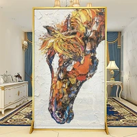nordic light luxury abstract art screen partitions the living room entrance door to block the metal mobile screen horse
