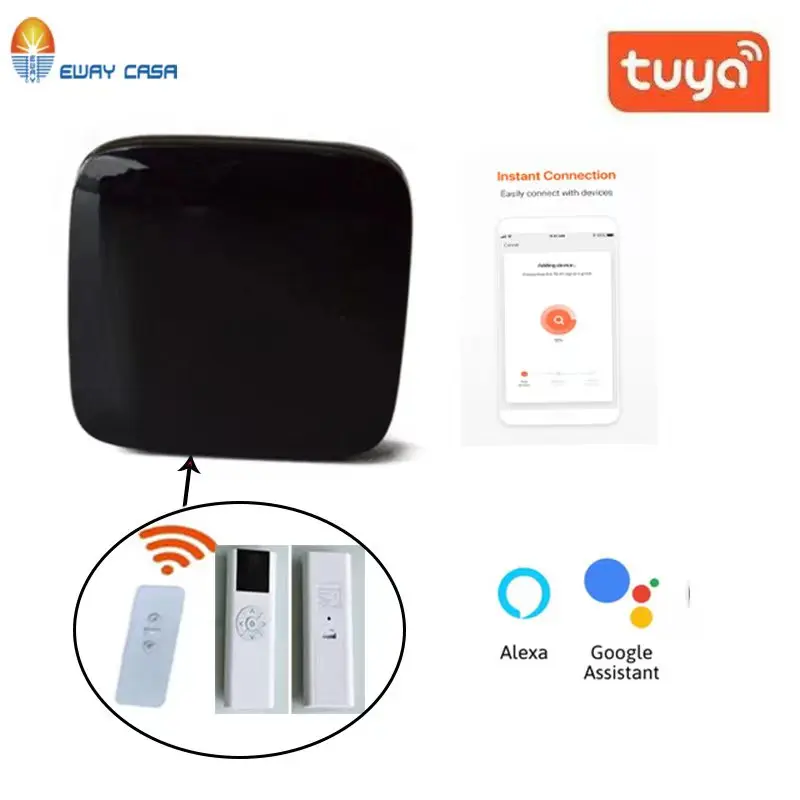 Фото Умный пульт дистанционного управления для шторных двигателей Tuya Wireless Alexa Googe RF Пульт дистанционного управления WIFI RF IR Универсальный пульт дистанционного управления AC520-02 №4