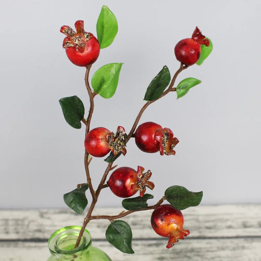 

Artificial Pomegranate Berries Christmas Berry Flower Stems Fake Picks Holly Decor Faux Rosehip Fruit Red Branches Bouquet