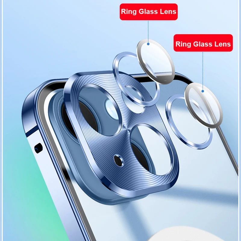 Metal Magnetic Wireless Charger Case For iPhone 14 Plus 13 Pro MAX 12 Aluminum Bumper Shockproof Armor Transparent Phone Cover