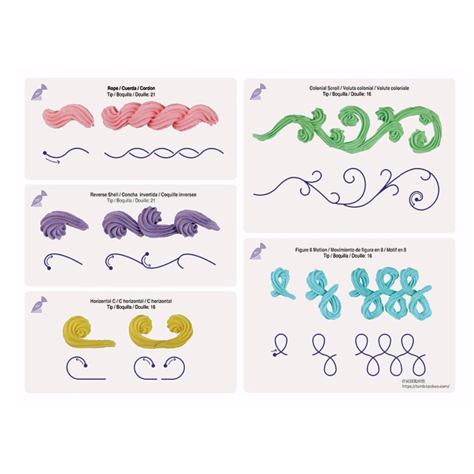 

Cake Decorating Piping Practice Drawings Different Patterns Piping Tips Set Gift for Friends Family Members