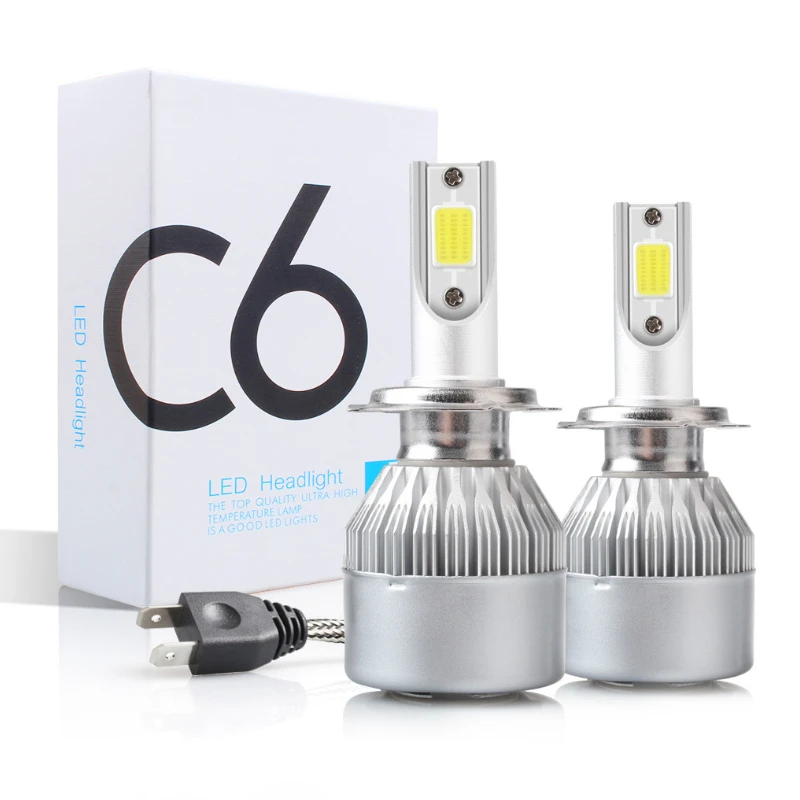 

C6 H1 H3 светодиодный лампы для фар COB H7 Светодиодные Автомобильные фары HB3 9005 HB4 9006 H13 6000K 55 Вт 12В 7200лм Автомобильные фары