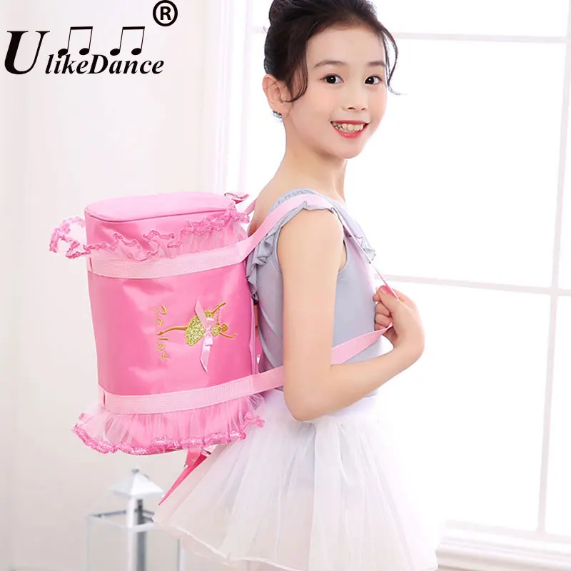 Розовая кружевная Танцевальная сумка UlikeDance для девочек балетная с вышивкой