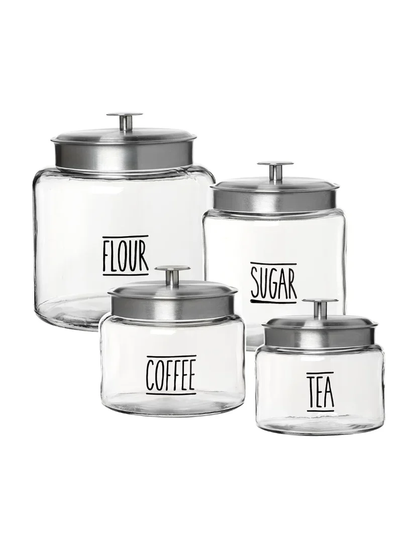 

Прозрачные стеклянные банки для хранения еды якоря, 4 шт. в комплекте