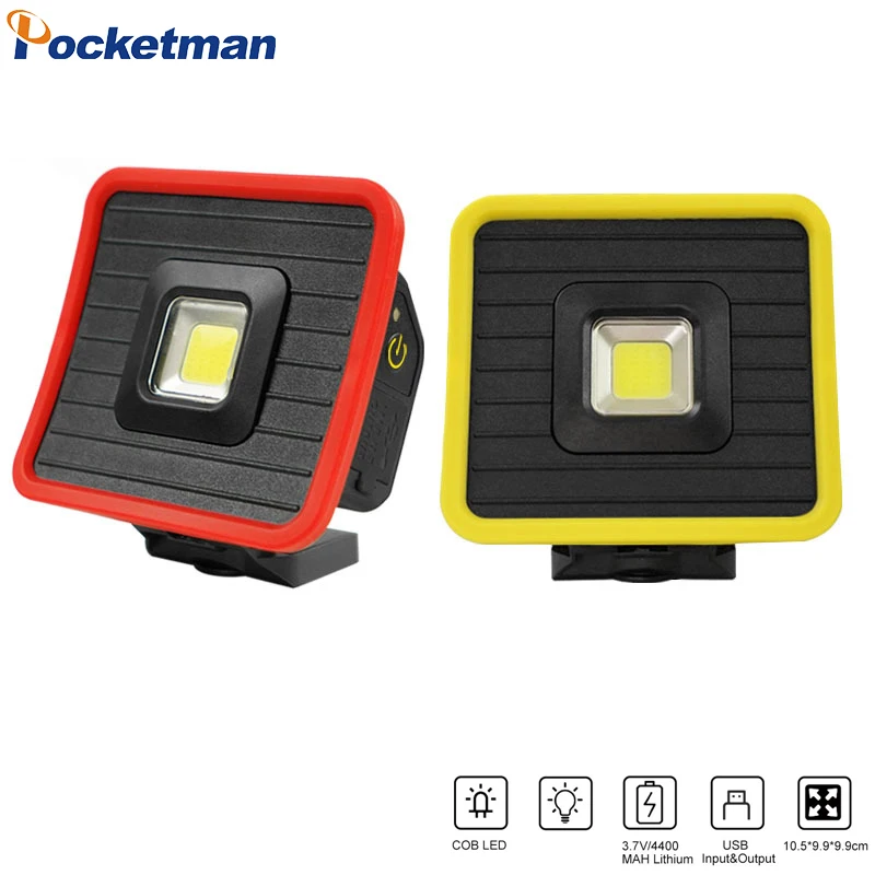 

Built-in 21700 battery LED work light, 4400mAh three-speed magnet hook bracket portable floodlight with USB cable LED Flashlight