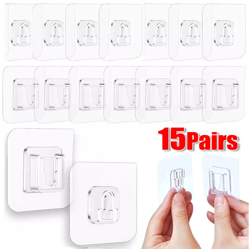 1/15 пар водонепроницаемые двусторонние прозрачные клейкие крючки