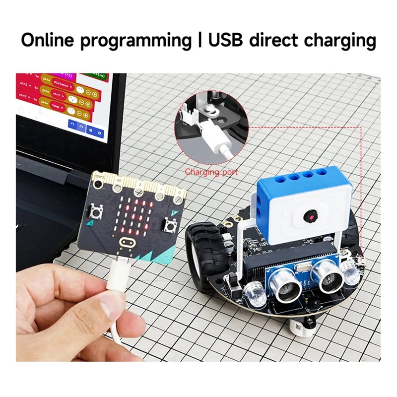Microbit Smart Robot Автомобильный видеопульт дистанционного управления с модулем