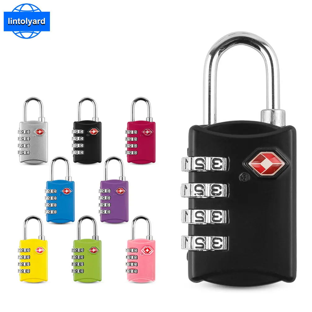 

Lintolyard Travel Products TSA Customs Lock Padlock Tsa309 Customs Password Lock Multi Purpose Four Digit BLACK FREE SHIPPING