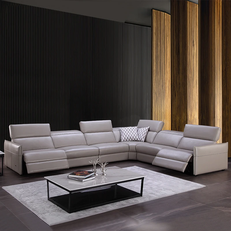 

MINGDIBAO Nordic Living Room Couch Italian Genuine Leather Sofa with Electric Recliner - A Perfect Blend of Style and Comfort