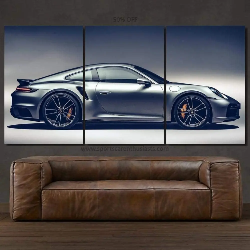 

3 Pieces Porsche 911 Turbo S Sports Car Posters Canvas HD Print Wall Art Pictures Paintings Home Decor Living Room Decoration