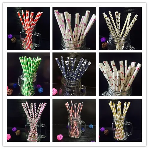 

25pcs Paper Straws for Kids Birthday Wedding Party Decoration Event Party Supplies Environmental Creative Drinking Straws