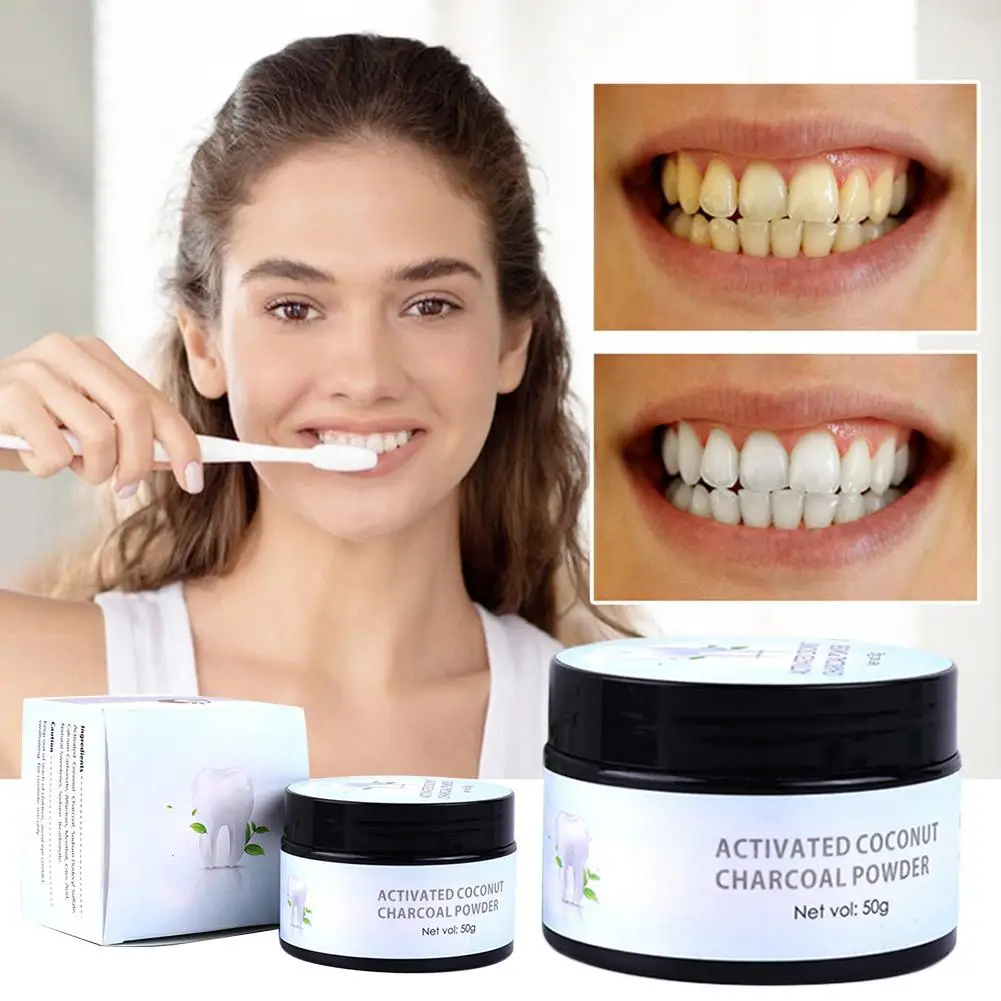 

Whitening Tooth Powder Activated Carbon Black Coconut Tooth Shell Products Enzyme Organic Care 50g Soda Y5W1
