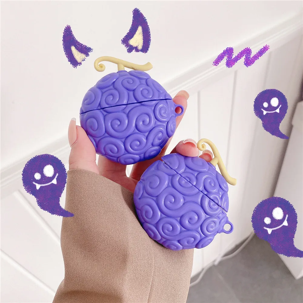 Devil Fruit For Airpods 1 2 3 Pro Case 3D Anime Ayes The Fire Fist Earphone Accessories Protective Silicone Cover For Airpod Pro