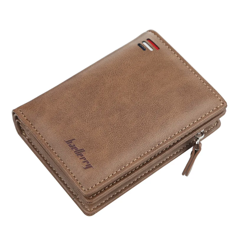 

Men's New Zipper Short Wallet Multi-card Slot Fashion Vertical Mini Snap Coin Purse for Men