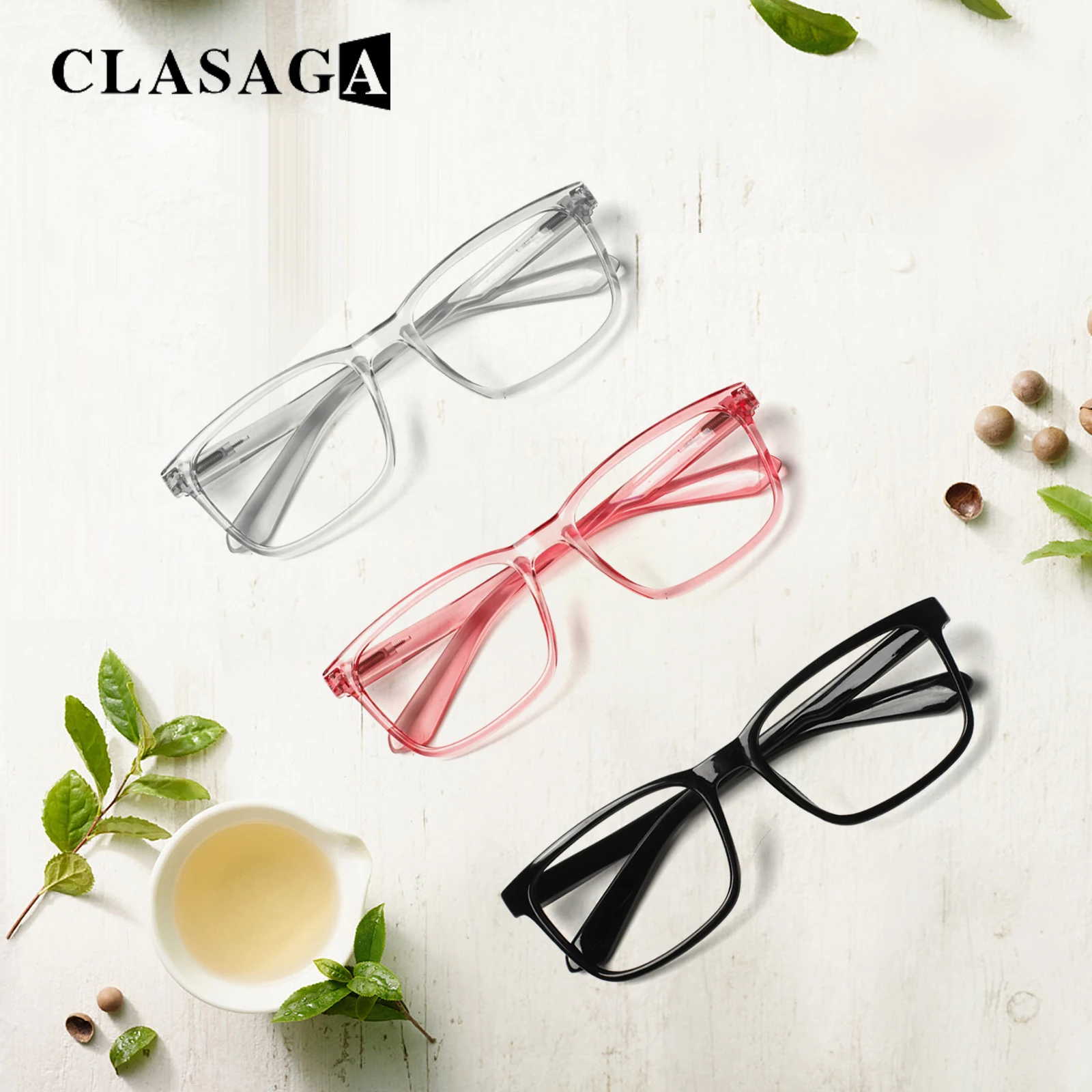 Anti-Blue Light Reading Glasses Women's Men's Fashionable Rectangular Frames High Quality Spring Hinges Prescription Eyewear