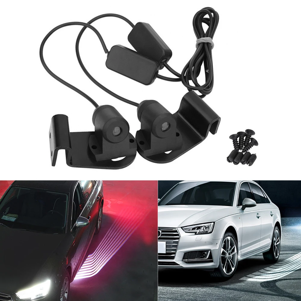 

Car LED Ambient Welcome Light Projection Lamp Auto Door Laser Atmosphere Warning Light Angel Wings 12v for Auto Motorcycle Truck