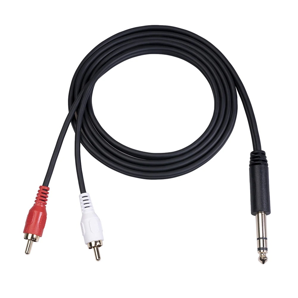 1 5 м двойной аудиокабель RCA на 1/4 дюйма TRS Стереоразъем 6 35 мм 2 Phono Male Y
