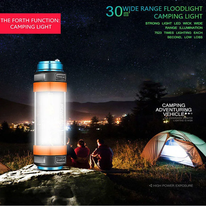 

New 2600ma- 7800ma Rechargeable LED Camping Strong Light with Magnet Zoom Portable Torch Tent Light Work Maintenance Lighting