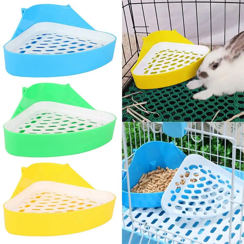 

Pet Bunny Potty Corner Toilet Bigger Pan Pet Toilet Potty Trainer Detachable Pet Cage For Rabbit Bunny Guinea Pig