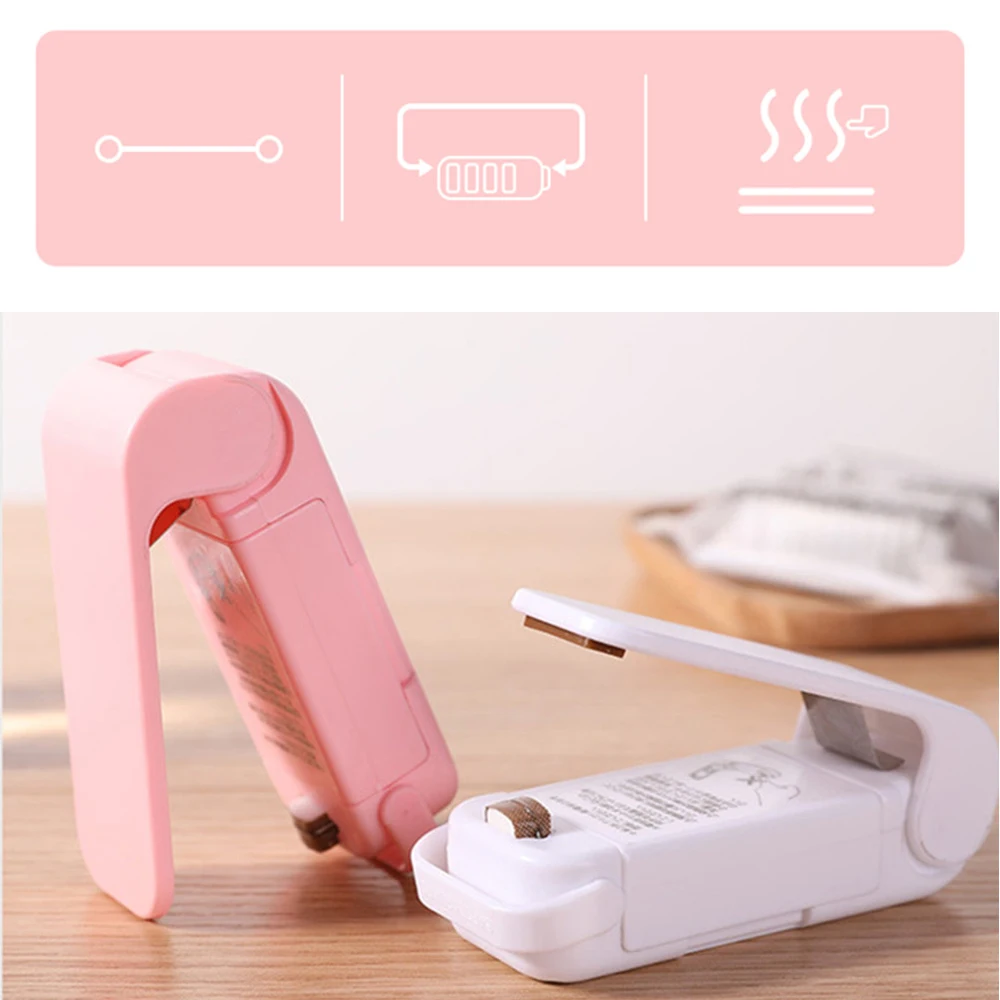 

Mini Sealer Portable Home Heat Bag Plastic Food Snacks Bag Sealing Machine Food Packaging Kitchen Storage Bag Clips Wholesale