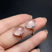 8ct 10mm14mm 100 natural rose quartz rin g for party 925 silver rose quartz jewelry elegant silver quartz ring
