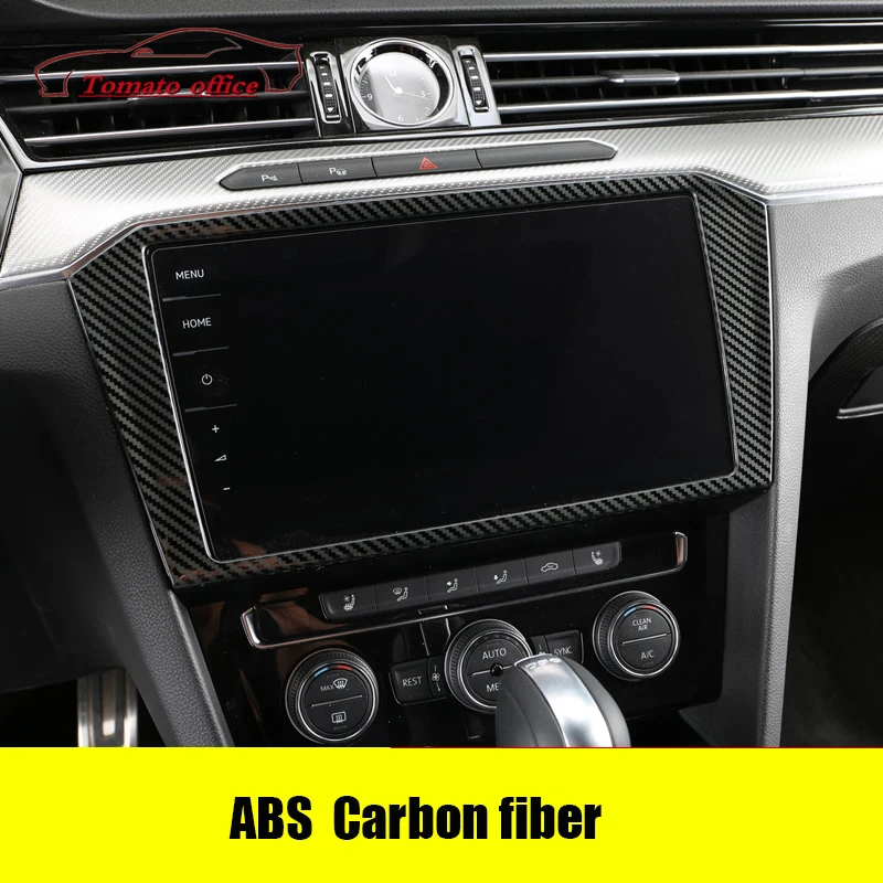 

ABS углеродное волокно для Volkswagen VW Passat B8 Arteon 2016 2017 2018 2019 2020 2021 Автомобильная панель навигации рамка Крышка отделка