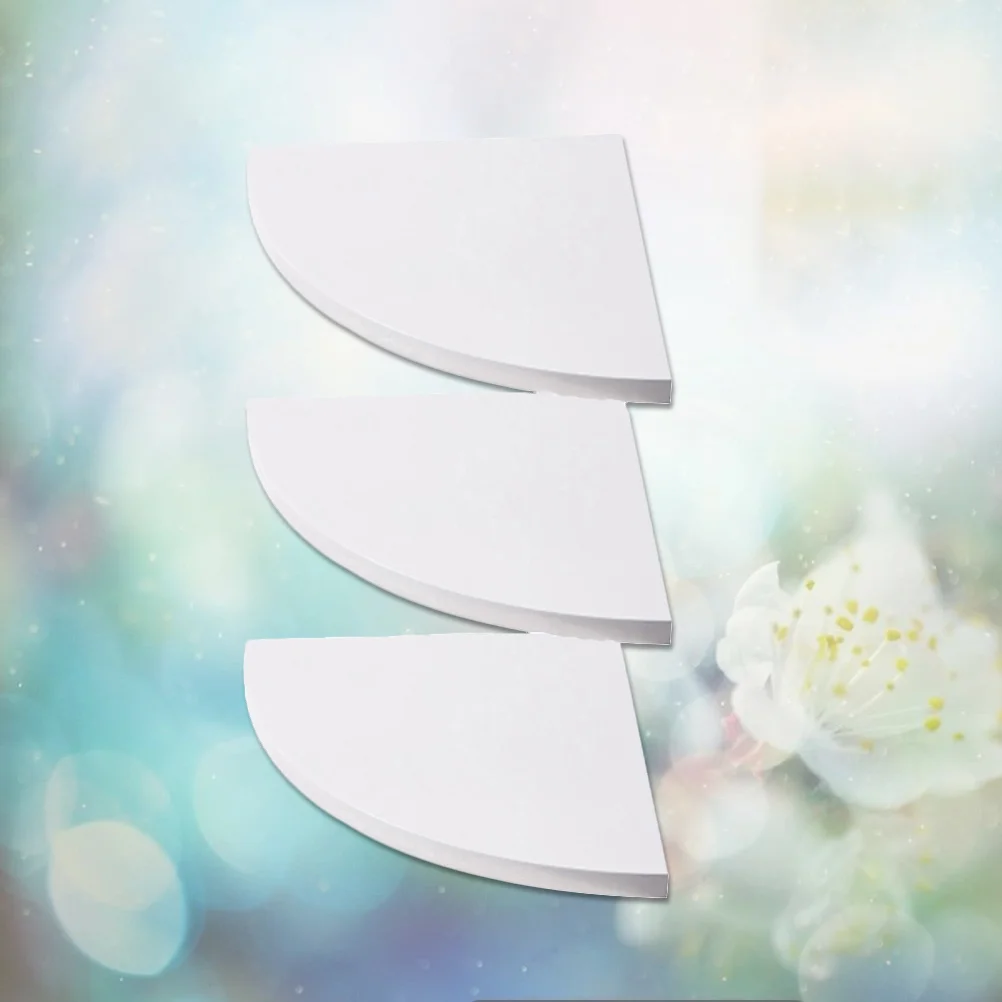 

Corner Shelf Wall Mounted Triangle Fan Shape Durable Space- saving Storage Holder Storage Racks for Living Room Bedroom