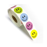 assorted color happy smiley face circle dot incentive 1%e2%80%9d round stickers for rewards school 500 labels