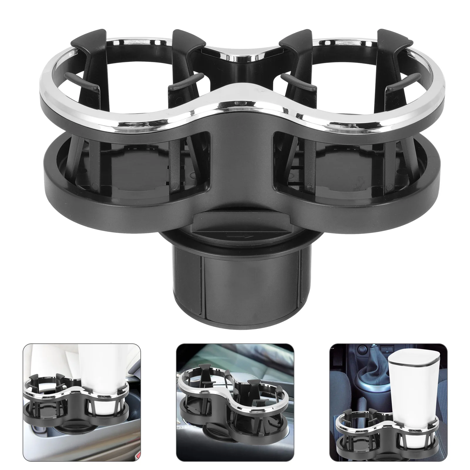 

Cup Holder Expander Extender Car Vehicle Water Rack Drink Mounted Dual Slots Accessory Outdoor Multi Function Expandable Adapter
