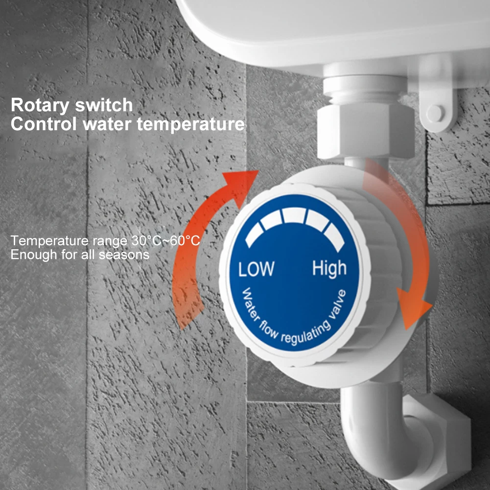 3500w mini tankless lcd digital water heater instant waterproof hot faucet kitchen heating thermostat intelligent energy saves free global shipping
