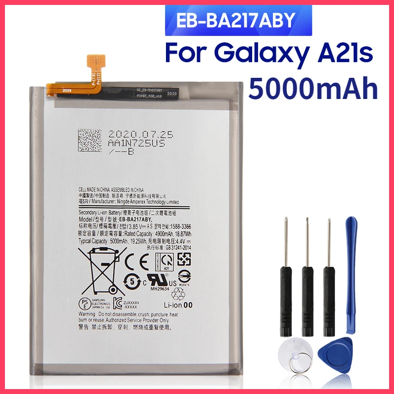 New Phone Battery EB-BA217ABY For Samsung Galaxy A21s SM-A217F/DS SM-A217M/DS SM-A217F/DSN 5000mAh With Free Tools