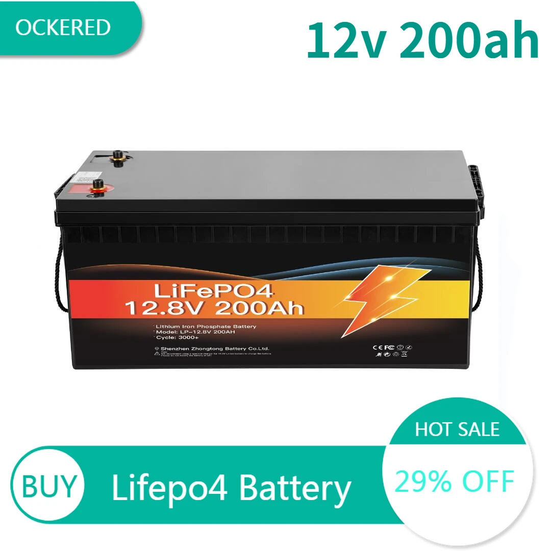 

Новая аккумуляторная батарея 12 В 200 ач LiFePO4 с BMS литий-железо-фосфатными батареями для системы хранения энергии/RV