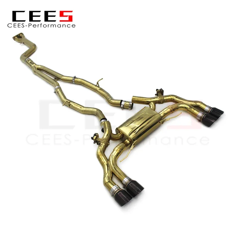CEES индивидуальное покрытие из золотой нержавеющей стали Valvetronic Catback глушитель
