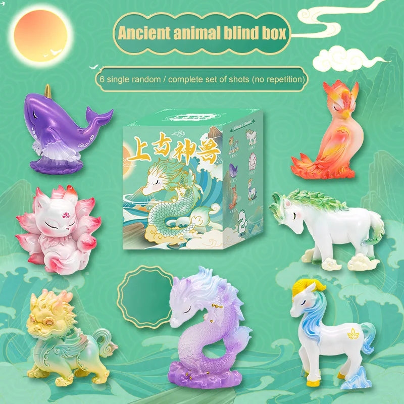 

Mythical Beast Model Small Resin Figurine Collectibles Cartoon Decor Random Box Mythical Beast Model Gift for All Ages YH-17