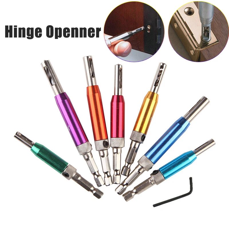 5/64-1/4 Core Drill Bit Set Hole Puncher Hinge Tapper for Windows Doors Self Centering Woodworking Hole openner Power Tool